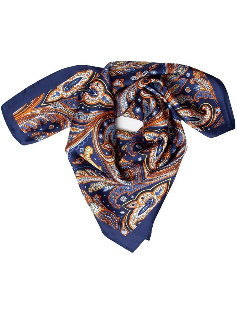 Paisley Scarf Womens Blue Gold Hair Purse Accessory Gift Academia Preppy New